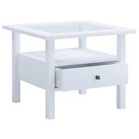 COUCHTISCH LINGIS M - Weiss/Schwarz, Lifestyle, Glas/Holzwerkstoff (54/54/42cm) - MID.YOU