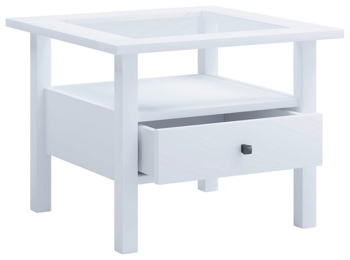 COUCHTISCH LINGIS M - Weiss/Schwarz, Lifestyle, Glas/Holzwerkstoff (54/54/42cm) - MID.YOU