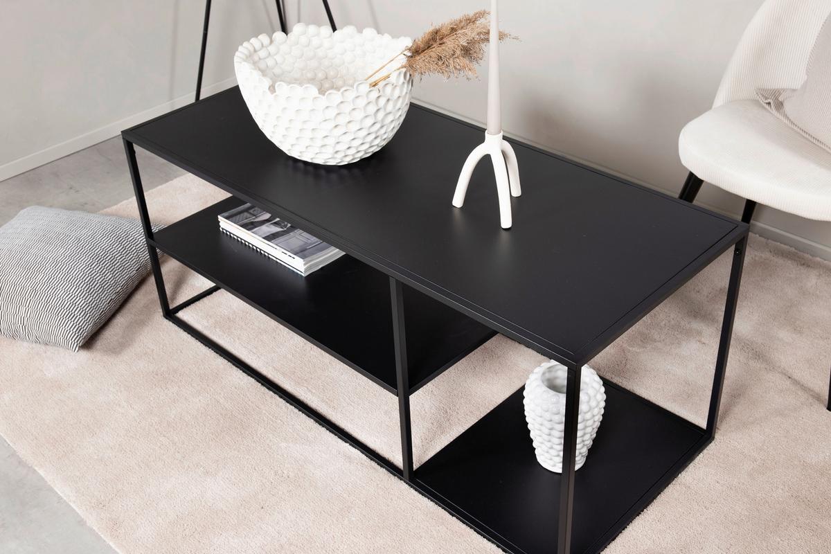 COUCHTISCH STAAL - Schwarz, Design, Metall (120/50/50cm) - Livetastic