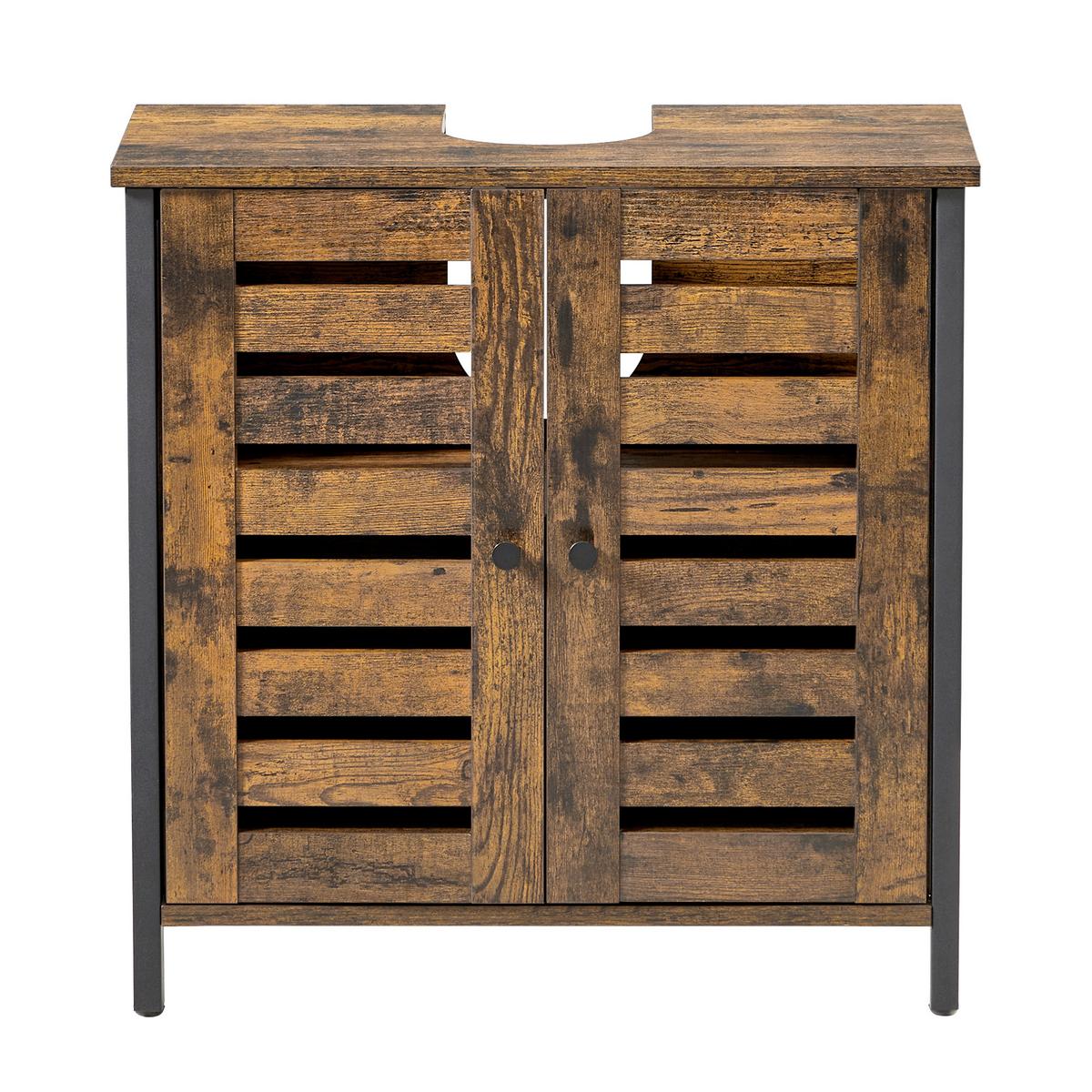 WASCHBECKENUNTERSCHRANK WASHBASIN CABINET - Schwarz/Braun, MODERN, Holzwerkstoff/Kunststoff (60/60/30cm) - MID.YOU