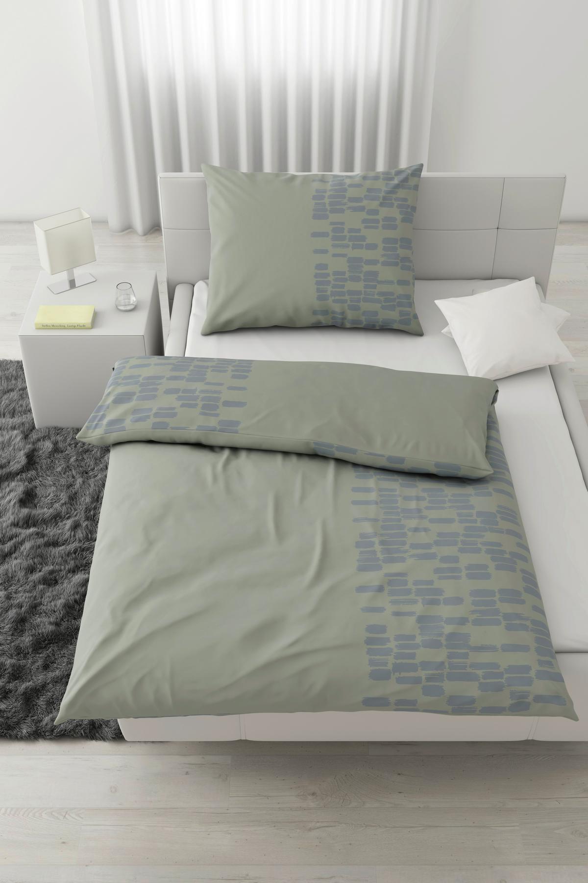 Bettwäscheset BRUSH STROKES - Grau, Textil (160/210cm) - Modern Living
