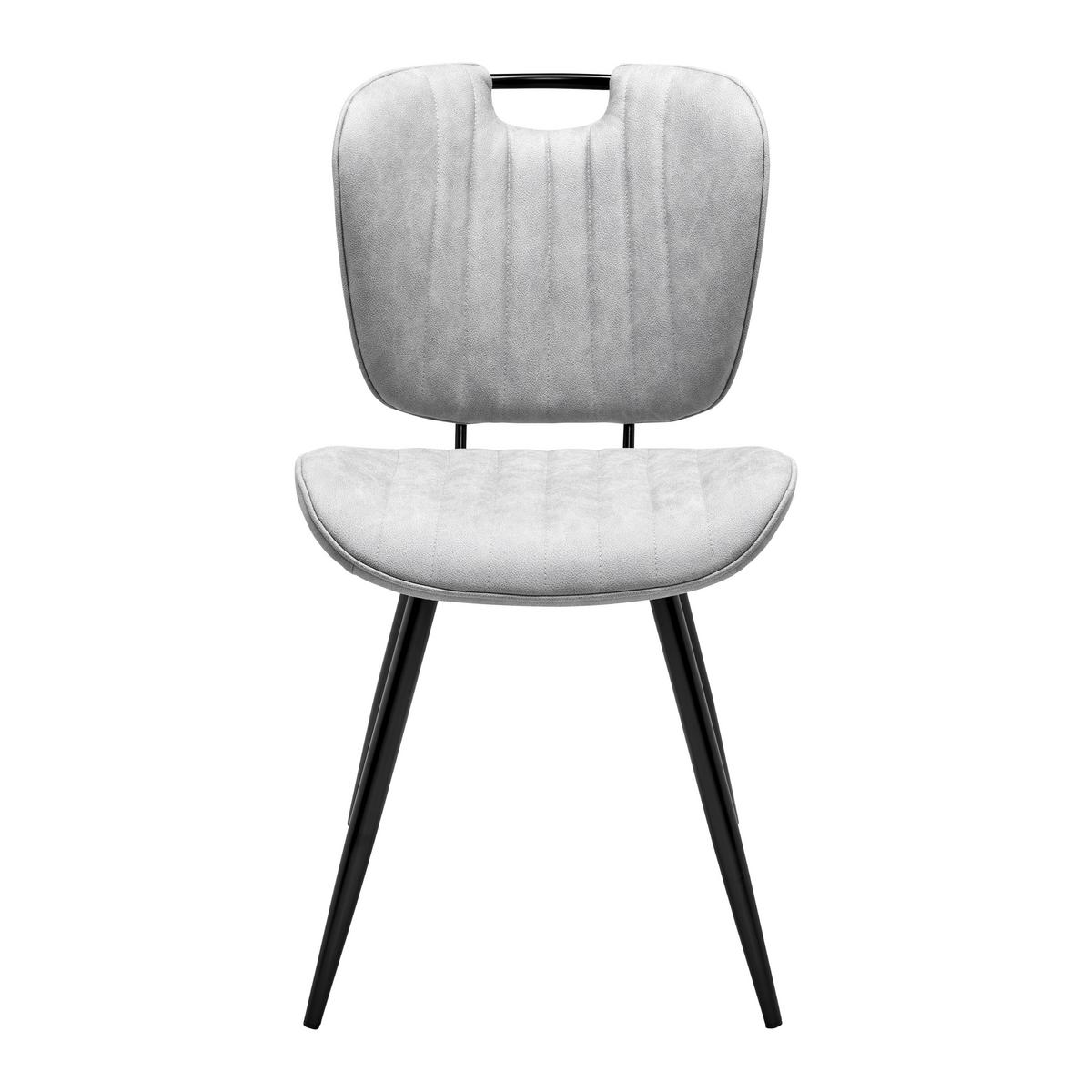 KRZESŁO HINA - jasnoszary/czarny, Modern, metal/drewno (46/84/57cm) - Bessagi Home