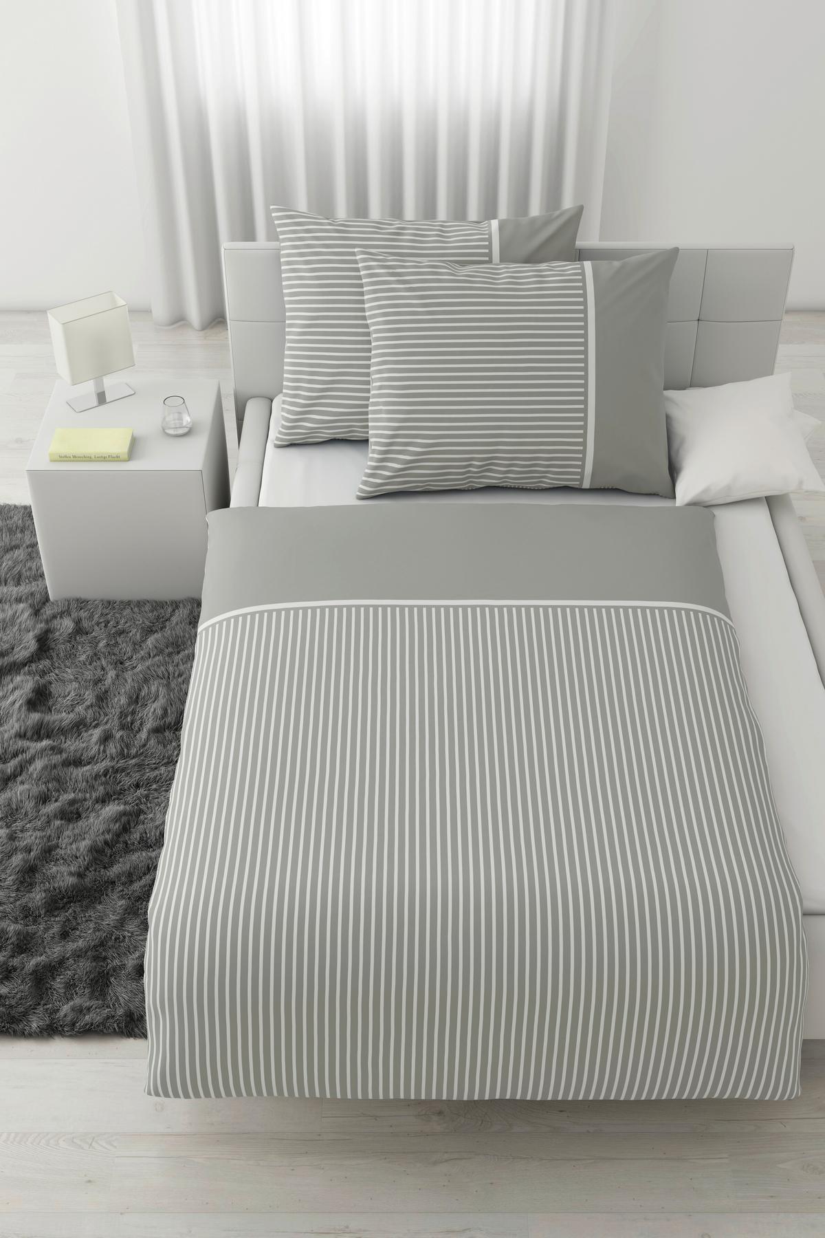 Bettwäsche Johannes XXL Hellgrau ca. 200x220cm - Hellgrau, KONVENTIONELL, Textil (200/220cm) - Mömax