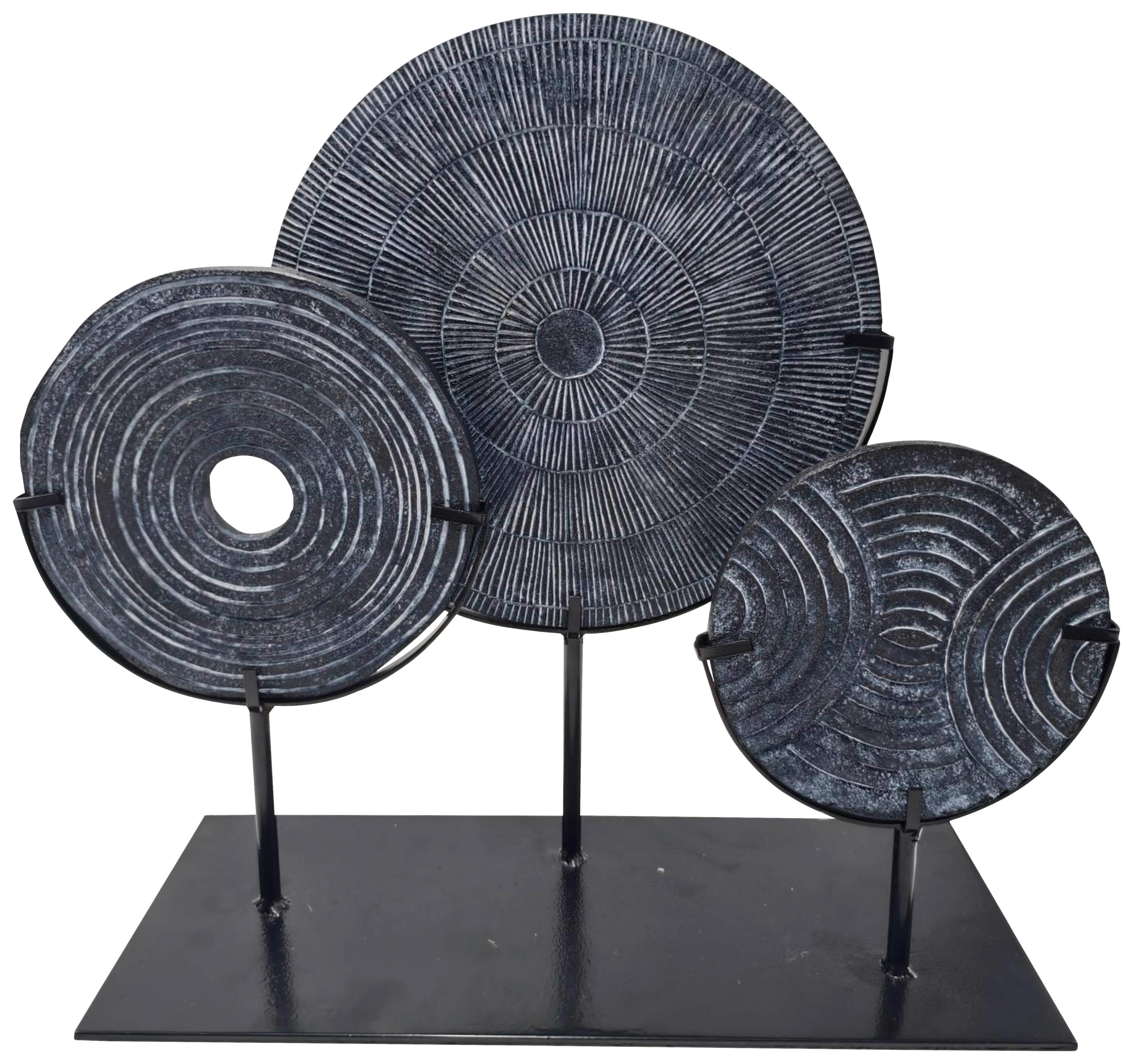Skulptur Schwarz - Schwarz, Modern, Naturmaterialien/Metall (39/34,5/15cm) - Mömax