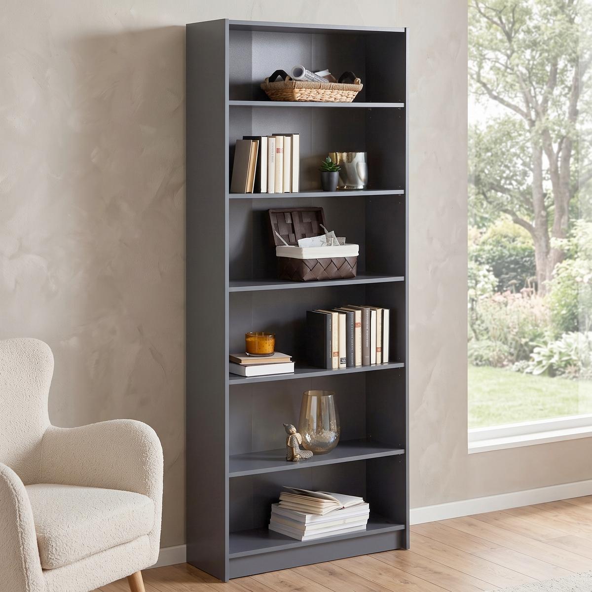 Etajeră Dali - antracit, Modern, material pe bază de lemn (80/202/28cm) - Modern Living