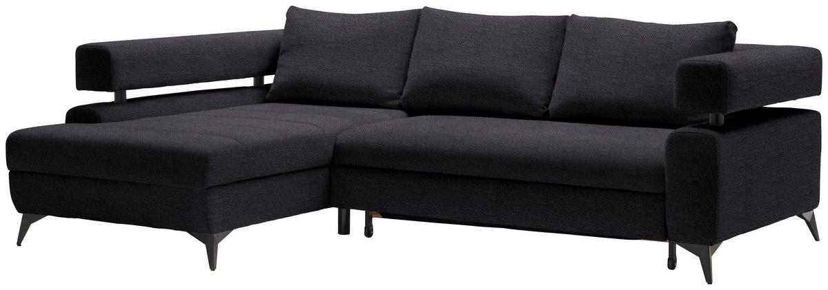 Kutna Garnitura Rosalie - crna, Konvencionalno, tekstil/metal (184/265cm) - Modern Living