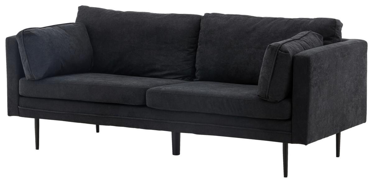 2-SITZER-SOFA BOOM - Schwarz, Design, Textil/Metall (203/84/90cm) - Livetastic