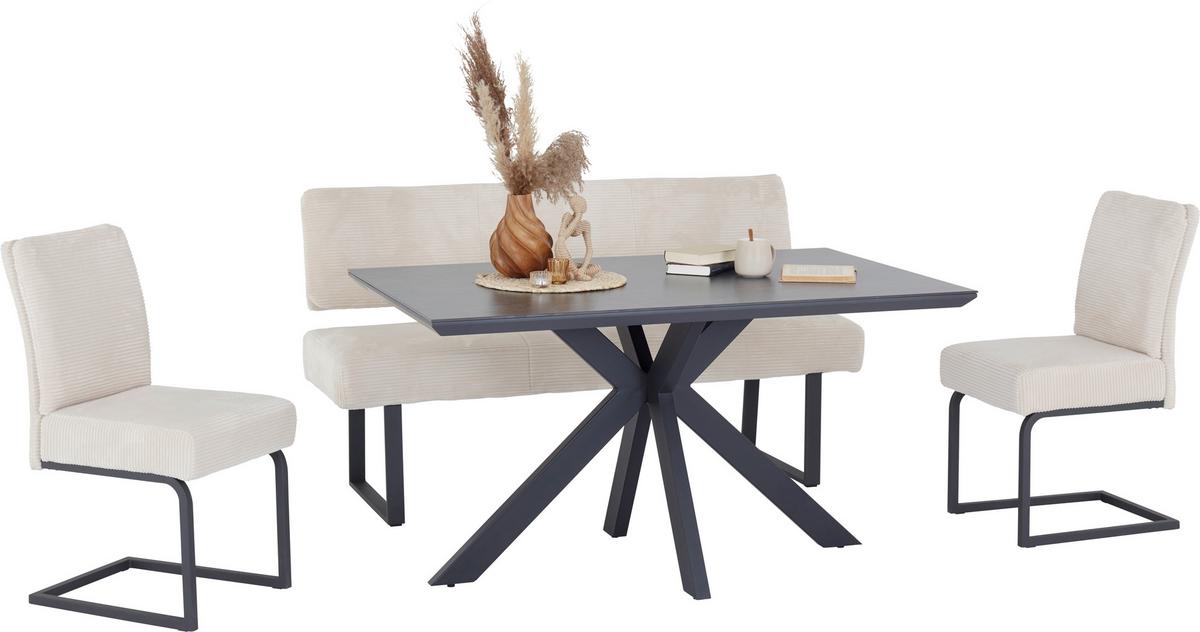 Jedilna Miza Steve 2, Črna, 140x90 Cm - črna, Moderno, kovina/leseni material (140/76/90cm)