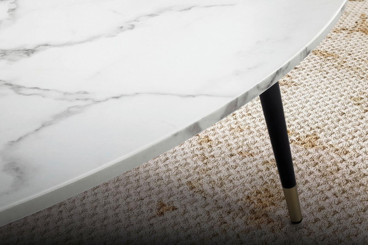 COUCHTISCH WL6.973 - Weiss/Goldfarben, Design, Holzwerkstoff/Metall (90/60/41cm) - MID.YOU