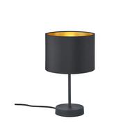 Tischleuchte Hostel in Schwarz/Gold max. 40 Watt - Goldfarben/Schwarz, Basics, Textil/Metall (20/33cm) - Trio Leuchten