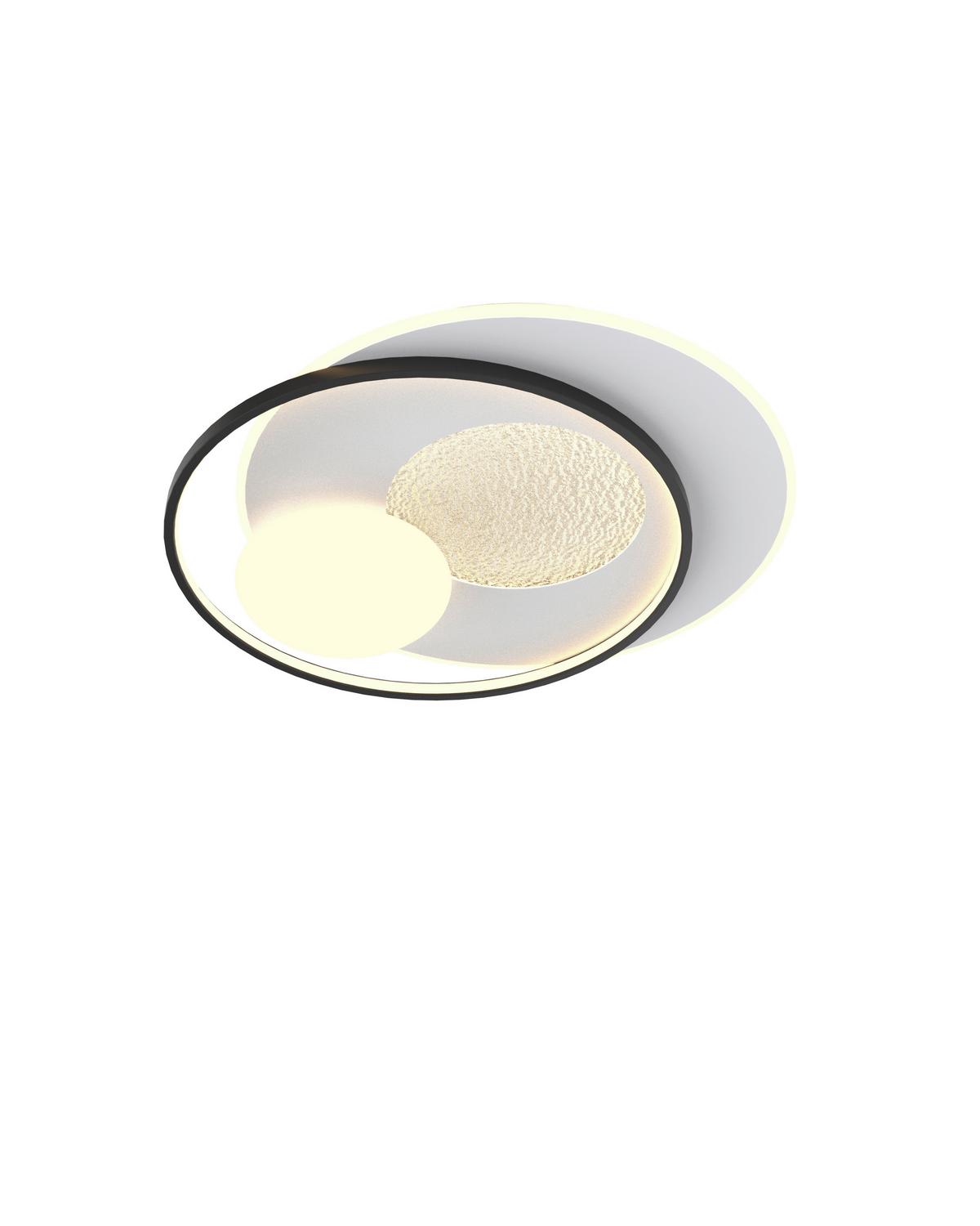 LAMPA SUFITOWA LED LAREDO - czarny/biały, Basics, tworzywo sztuczne/metal (58/50/10,5cm) - Novel