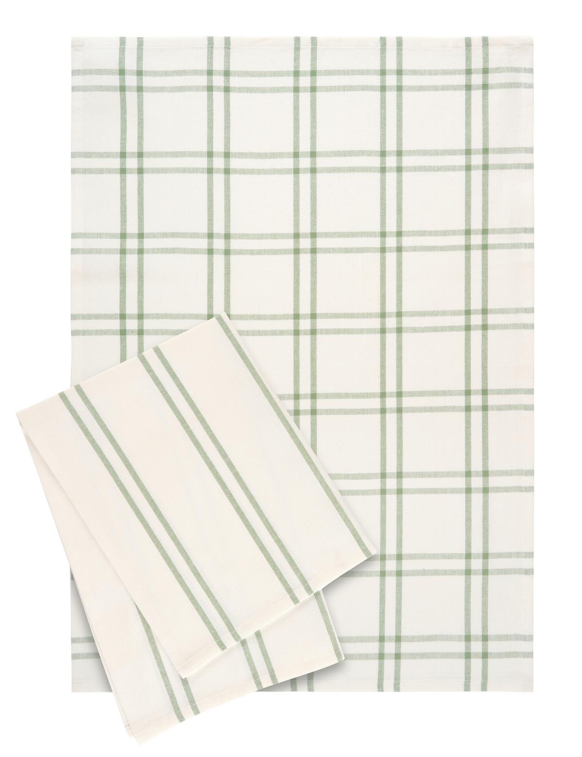 Konyharuhaszett 2db Alice - zsályazöld/fehér, Konventionell, textil (50/70cm) - Mömax
