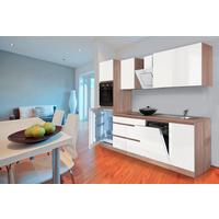 Küchenblock Premium Eiche B: ca. 280 cm - Eichefarben/Weiß, MODERN, Holzwerkstoff (280cm) - Respekta