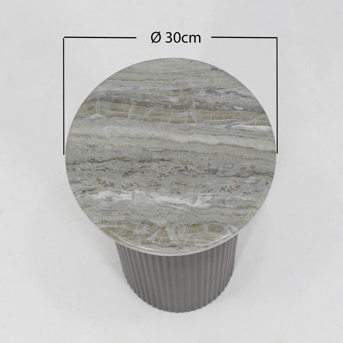 Kisasztal Solco - natúr színű/bronzszínű, Lifestyle, faalapú anyag/fém (30/56cm) - Premium Living