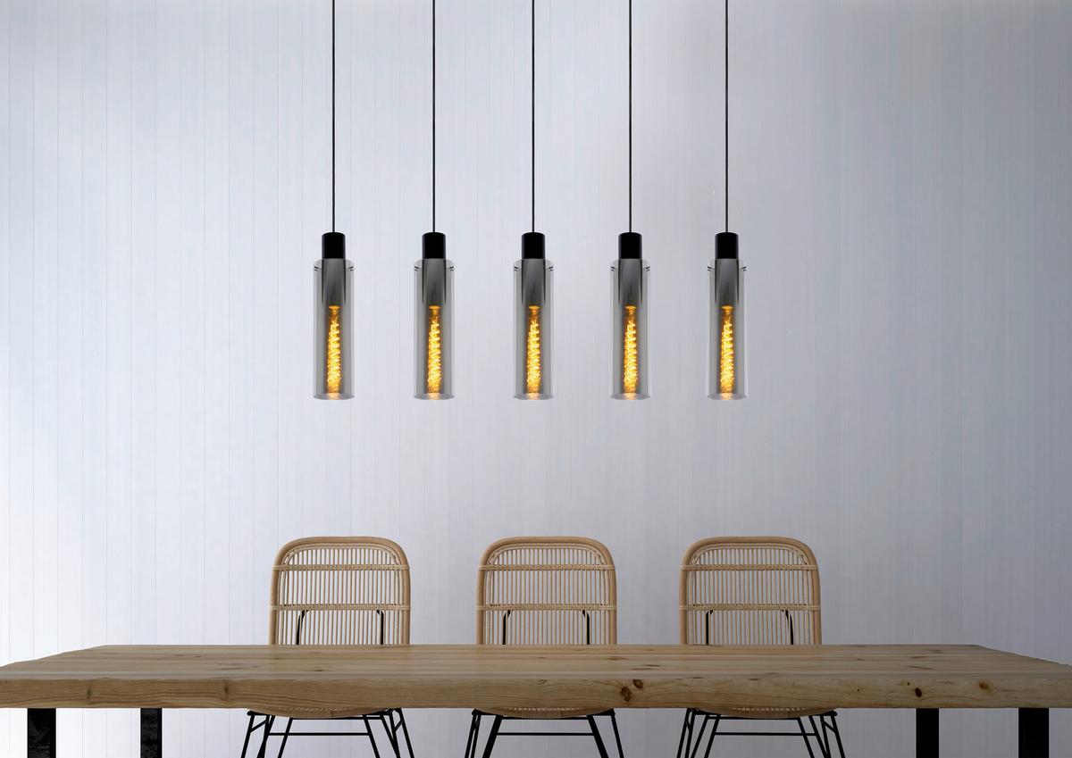 LAMPA WISZĄCA 74404/05/65 ORLANDO - jasnoszary, Design, szkło (112/10/172cm) - Lucide