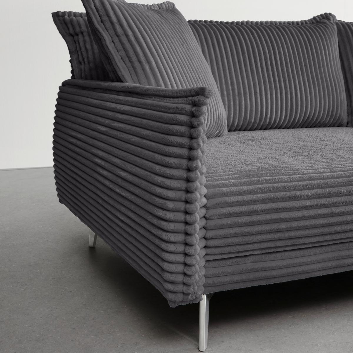Mega Sofa Kiss - tamno siva/boje kroma, Moderno, drvo/metal (241/90/117cm) - Mömax