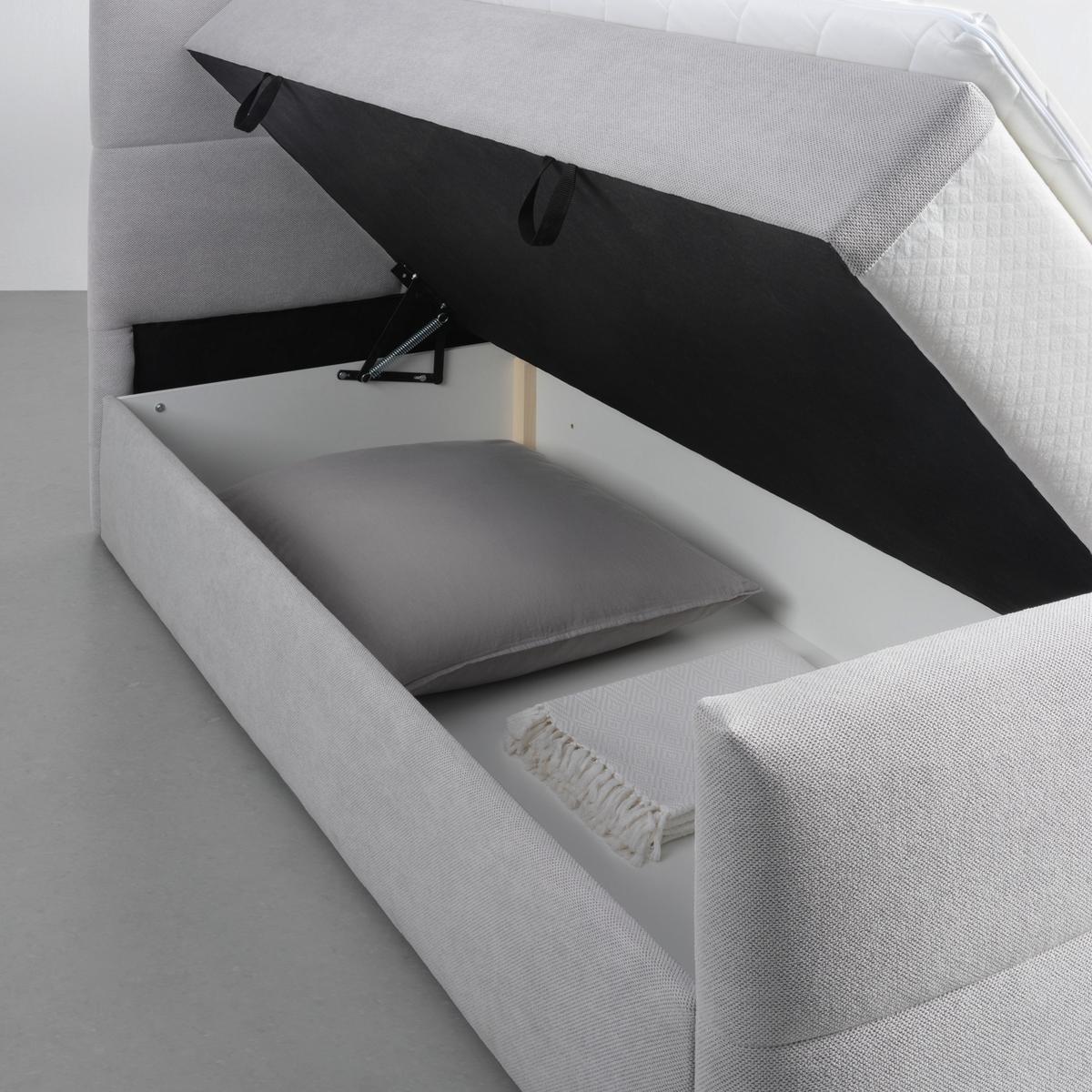 Postelja Boxspring Amalfi, 180x200 - črna/svetlo siva, Konvencionalno, umetna masa/tekstil (180/200cm) - Mömax