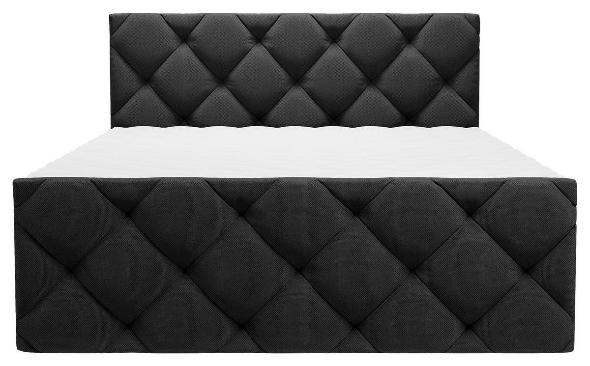 ŁÓŻKO SKRZYNIOWE PEDRO - czarny, Konventionell, tworzywo sztuczne/tkanina (180/200cm) - Carryhome