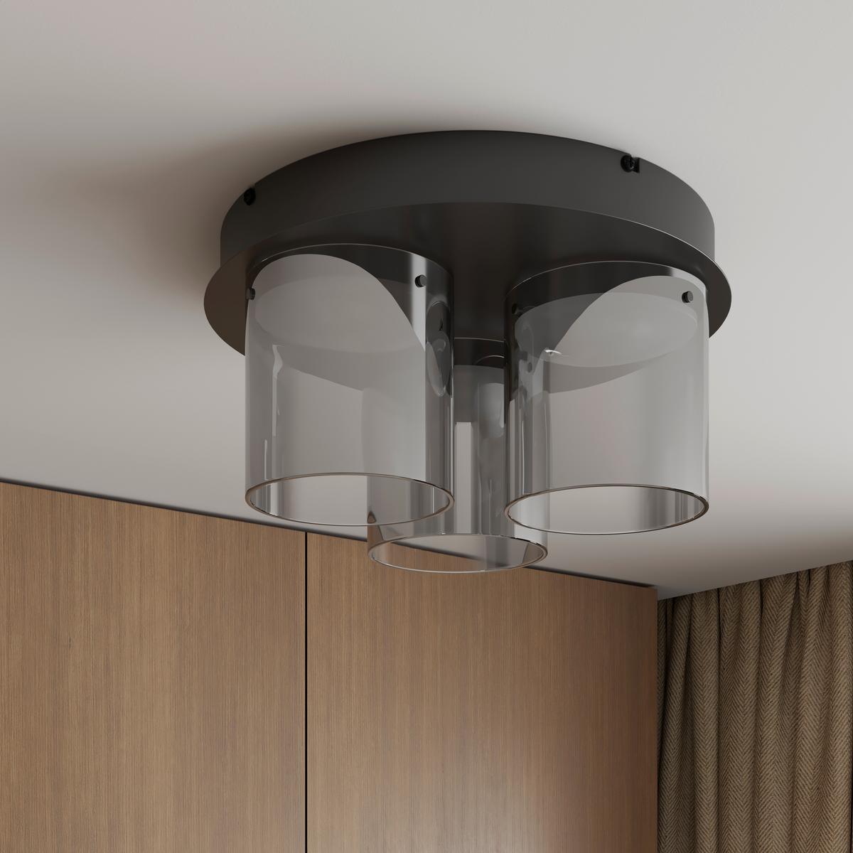 LAMPA SUFITOWA LED BAIA *DK* - czarny, Design, metal/szkło (49/25cm) - Dieter Knoll