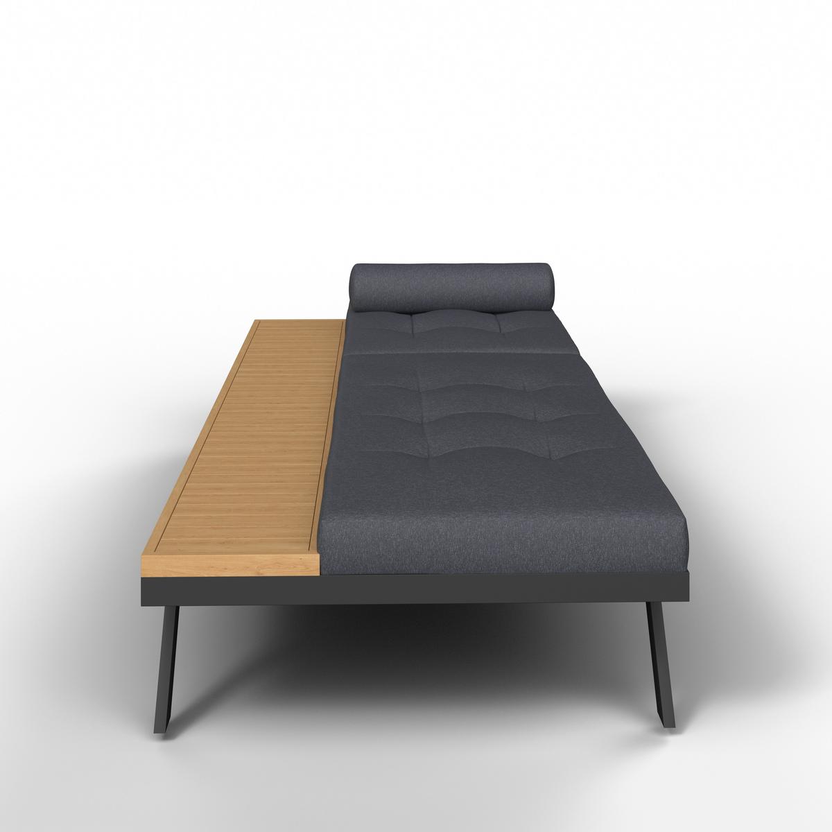 Șezlong Avolina - negru/gri, Modern, plastic/metal (199/86/40cm) - Bessagi Garden