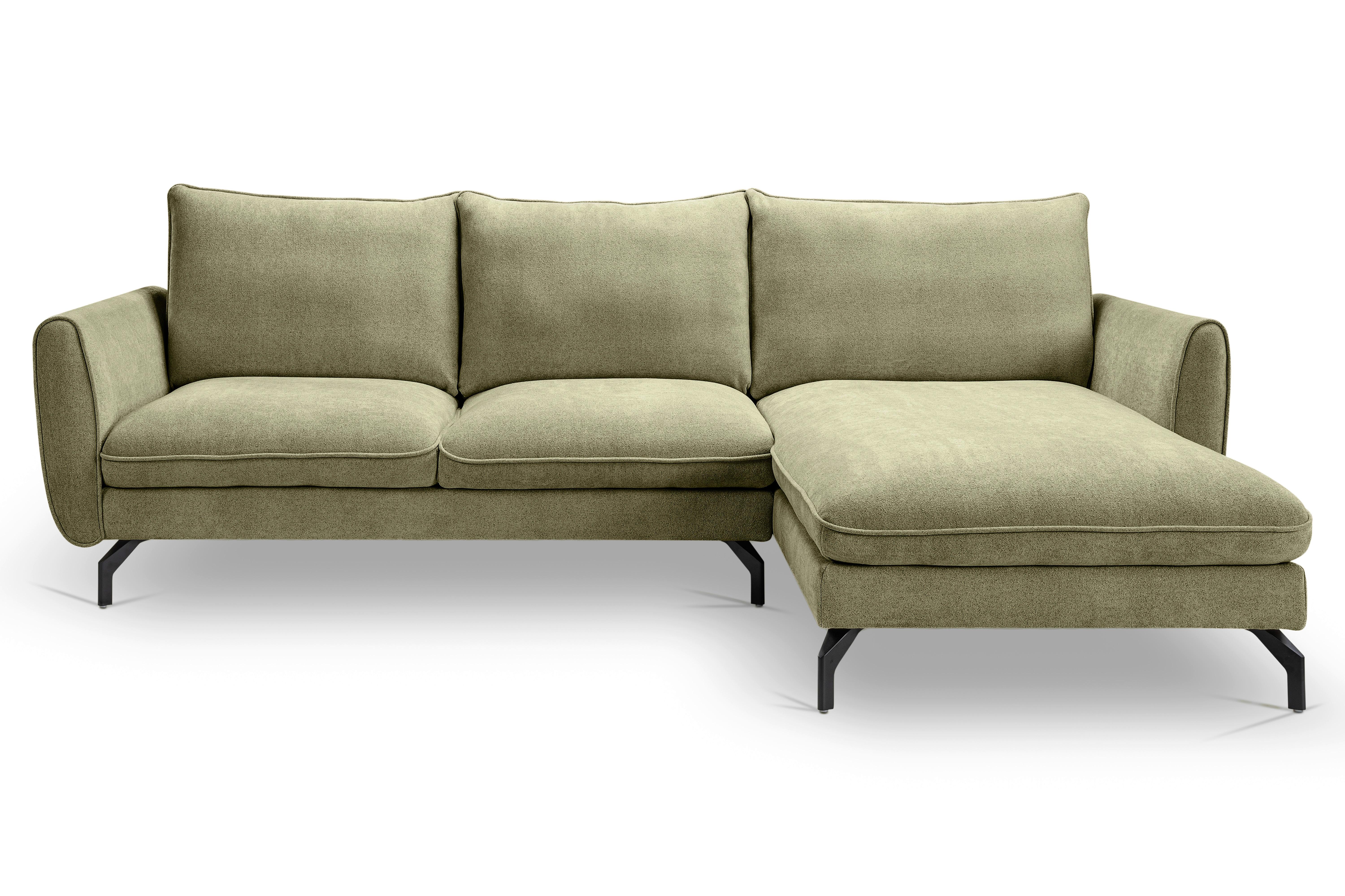 Ecksofa Toronto Grün - Schwarz/Grün, Basics, Holz/Textil (259/165cm) - MID.YOU