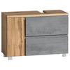 Waschbeckenunterschrank Varese ca. 85x56 cm Wotan Eiche - Eiche Wotan/Hellgrau, MODERN, Holzwerkstoff (85/56/35cm) - Held