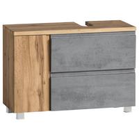 Waschbeckenunterschrank Varese ca. 85x56 cm Wotan Eiche - Eiche Wotan/Hellgrau, MODERN, Holzwerkstoff (85/56/35cm) - Held