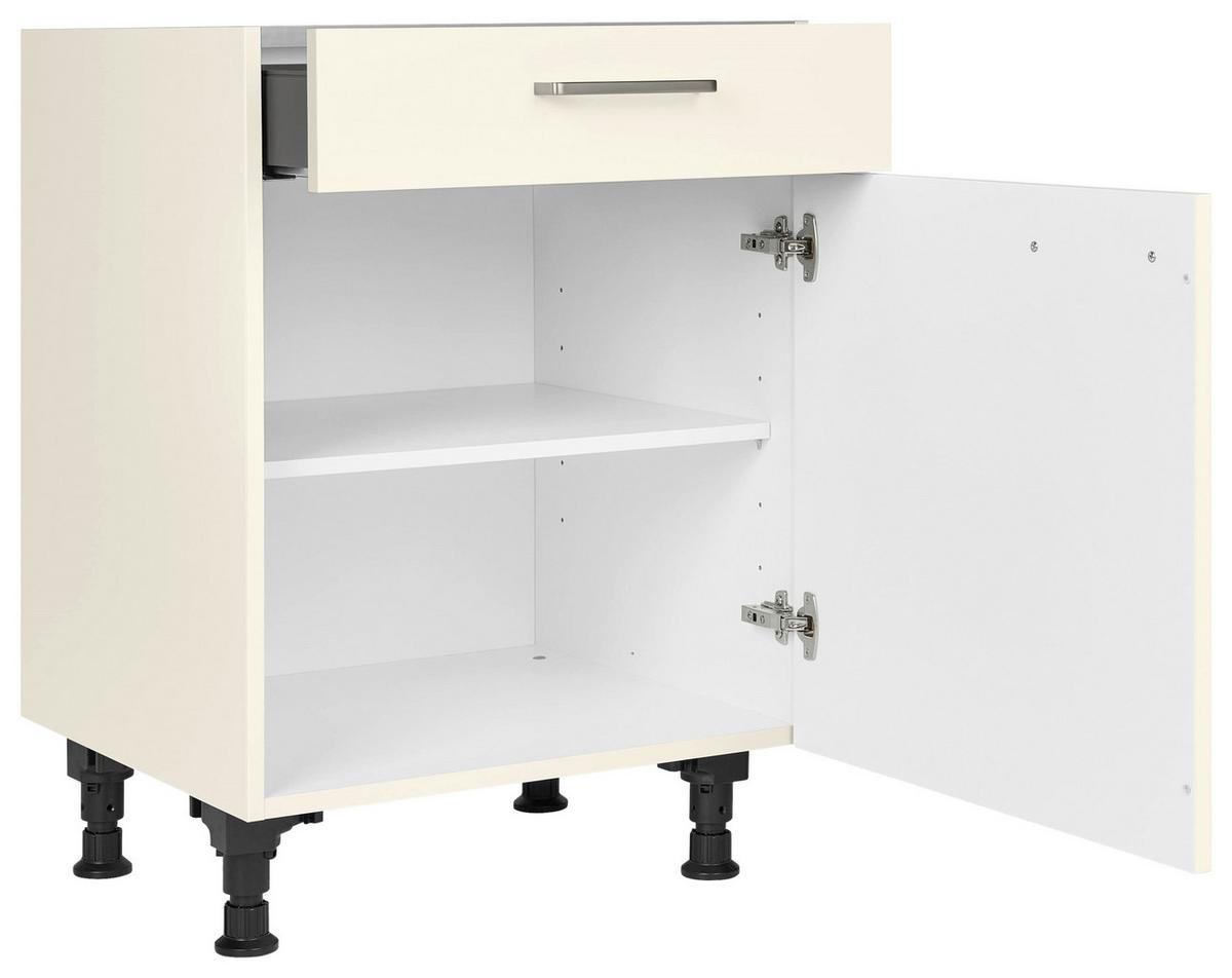 Schubkastenunterschrank Touch Magnolie - Edelstahlfarben/Magnolie, MODERN, Holzwerkstoff/Metall (60/87/56cm) - Nobilia