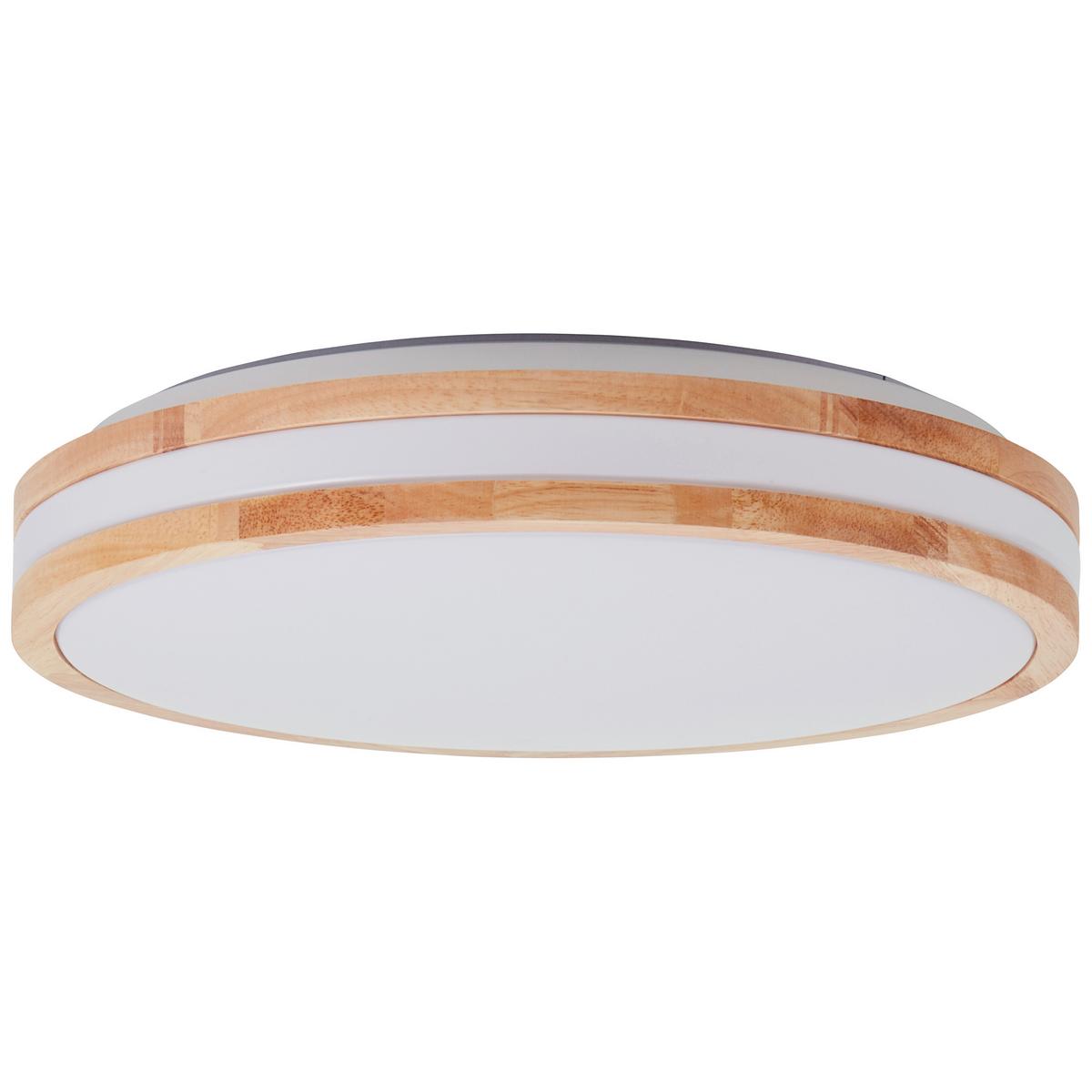LED-Deckenleuchte Laskos Braun/Weiß max 22 Watt - Braun/Weiß, Natur, Holz/Kunststoff (38/9cm) - Brilliant