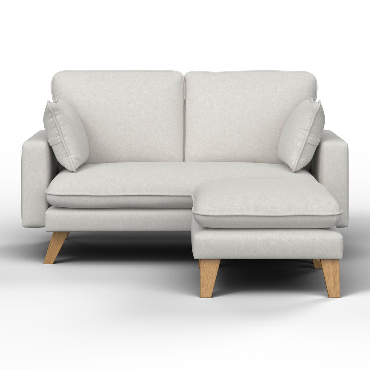 Ecksofa Illa Hellgrau Webstoff - Hellgrau/Naturfarben, MODERN, Holz/Textil (154/84/86cm) - Bessagi Home