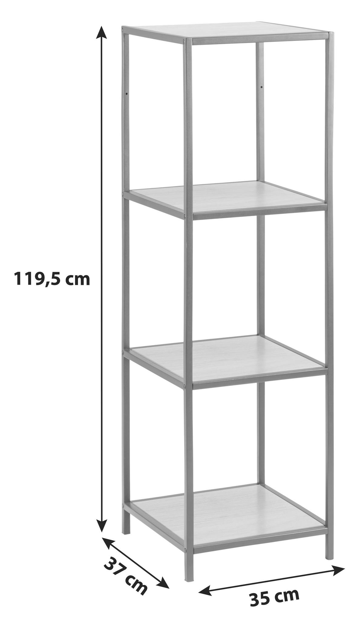 ELEMENT REGAŁOWY SEAFORD -TREND- - kolor dębowy/czarny, Trend, materiał drewnopochodny/metal (35,0/119,5/37,0cm) - MID.YOU
