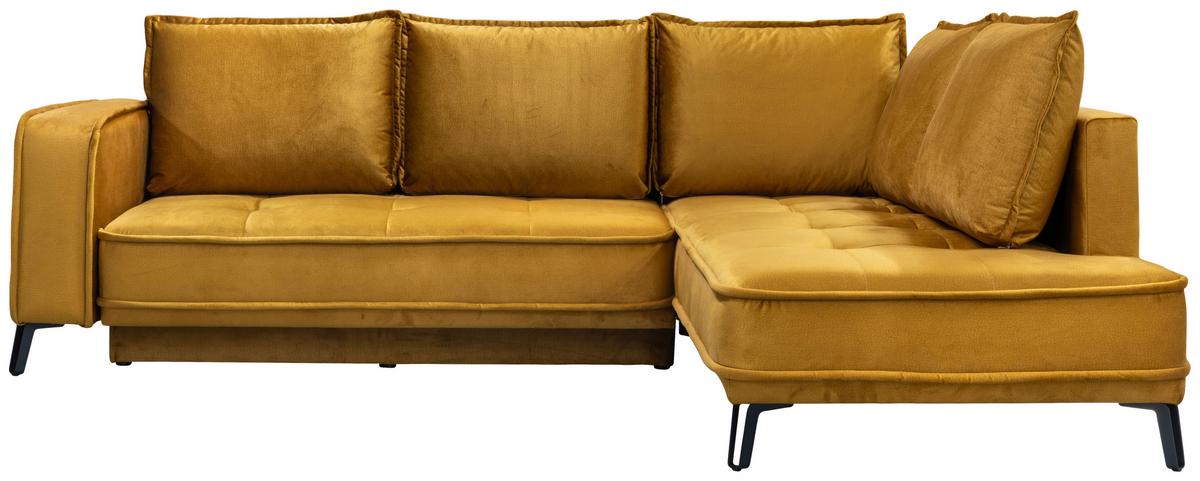 Sarokkanapé Segre - aranyszínű, Modern, faalapú anyag/textil (270/215cm) - Premium Living