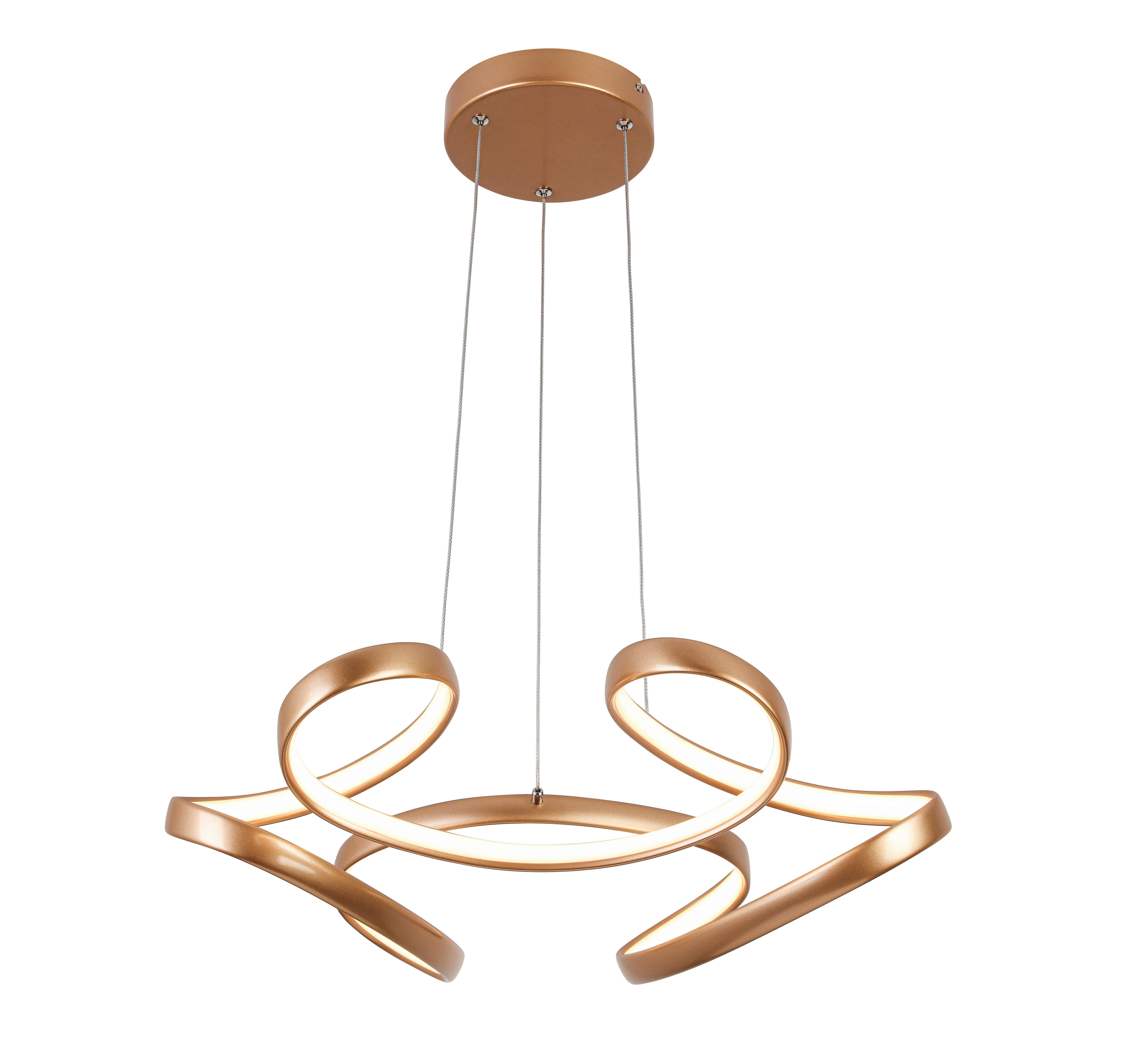 LED-Hängeleuchte Josem 2 Cappuccino max. 25 Watt - Cappuccino, MODERN, Kunststoff/Metall (60/120cm) - Premium Living