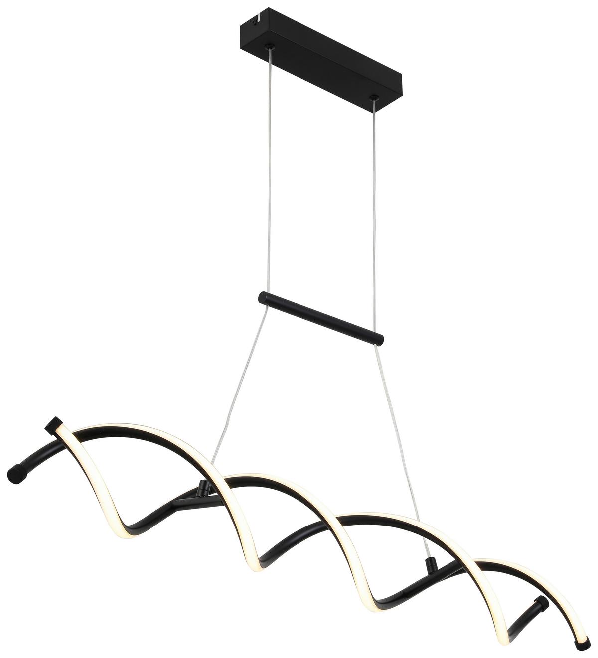 LED-Hängeleuchte Mimi in Schwarz max. 24 Watt - Schwarz, MODERN, Kunststoff/Metall (88/13/120cm) - Mömax