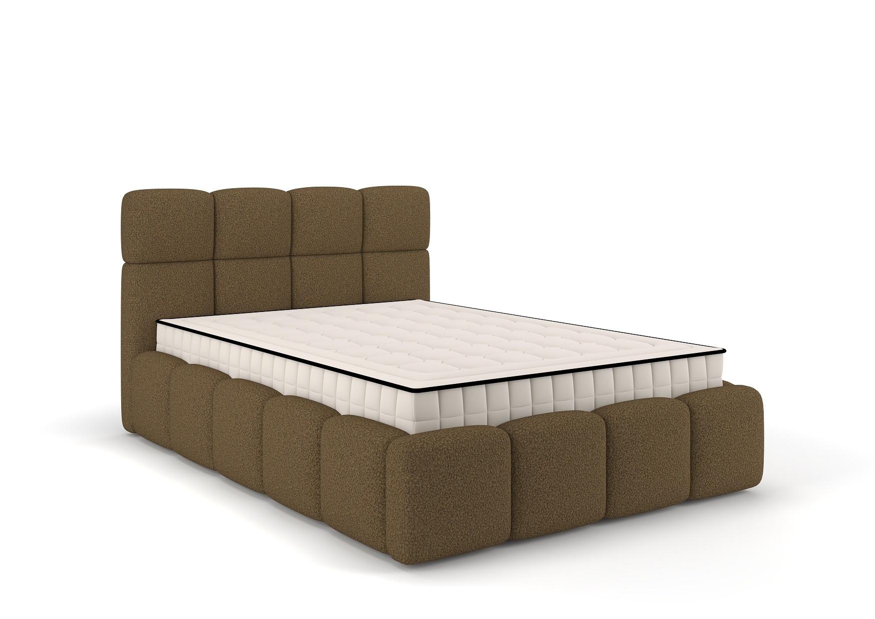 Kárpitozott Ágykeret Fluffy A - világosbarna, Modern, műanyag/faalapú anyag (160/200cm)