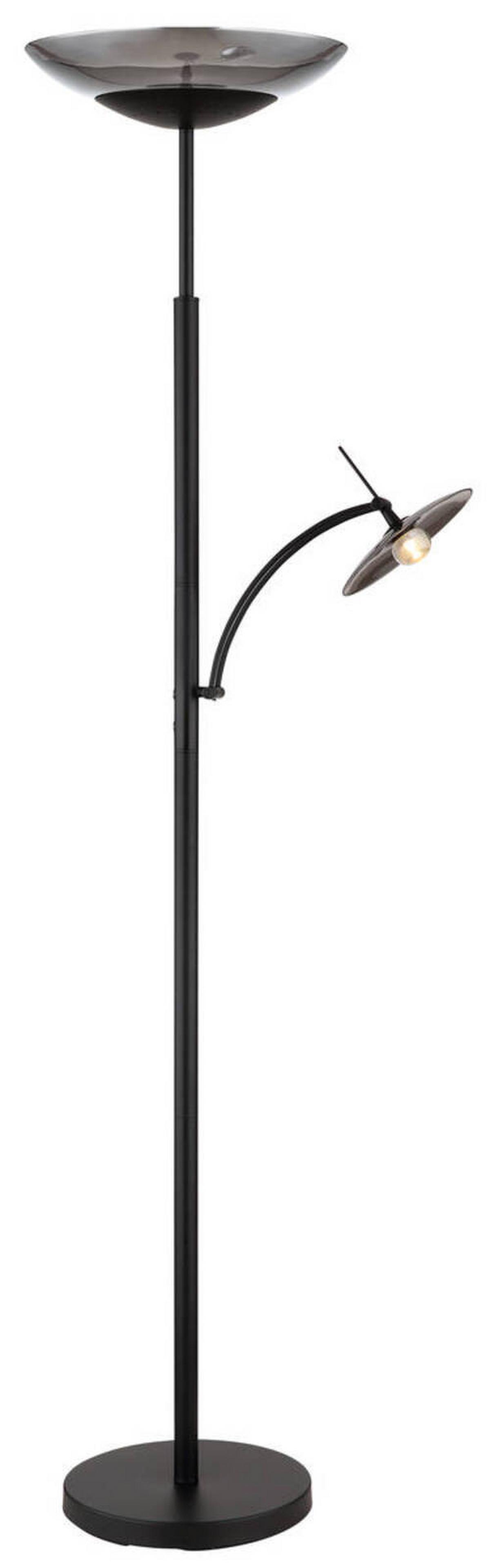 LED-STEHLEUCHTE 58907 - Schwarz, Konventionell, Glas/Metall (40/180cm) - Globo