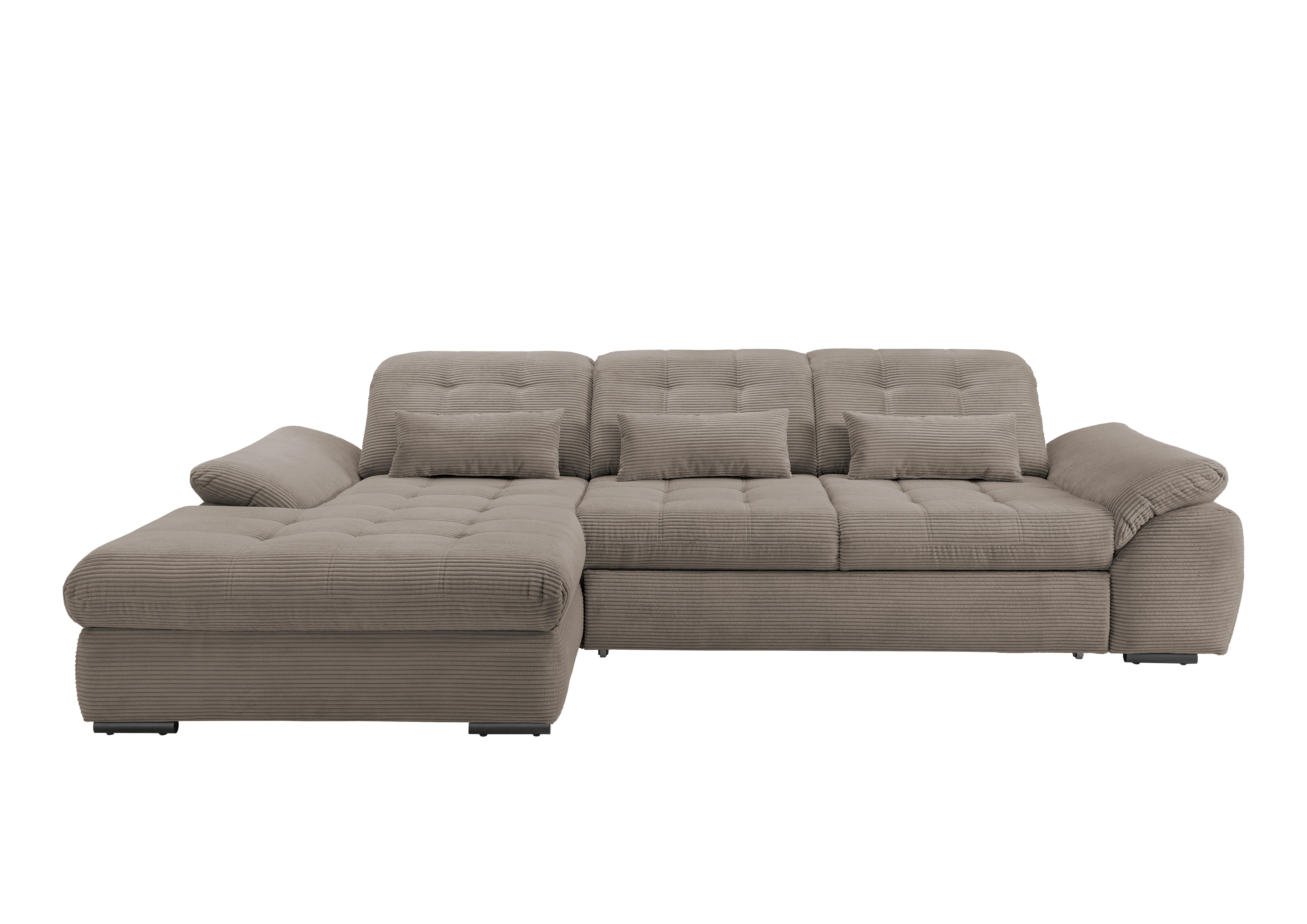 Ecksofa mit Bettkasten Rigatti ca. 184x314 cm Graubraun - Graubraun/Schwarz, MODERN, Textil/Metall (184/314cm) - Livetastic