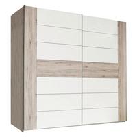 Omara Z Drsnimi Vrati Rondino, Barva Hrasta, Bela - barve nerjavečega jekla/barve hrasta, Design, kovina/leseni material (270/210/61cm) - Carryhome