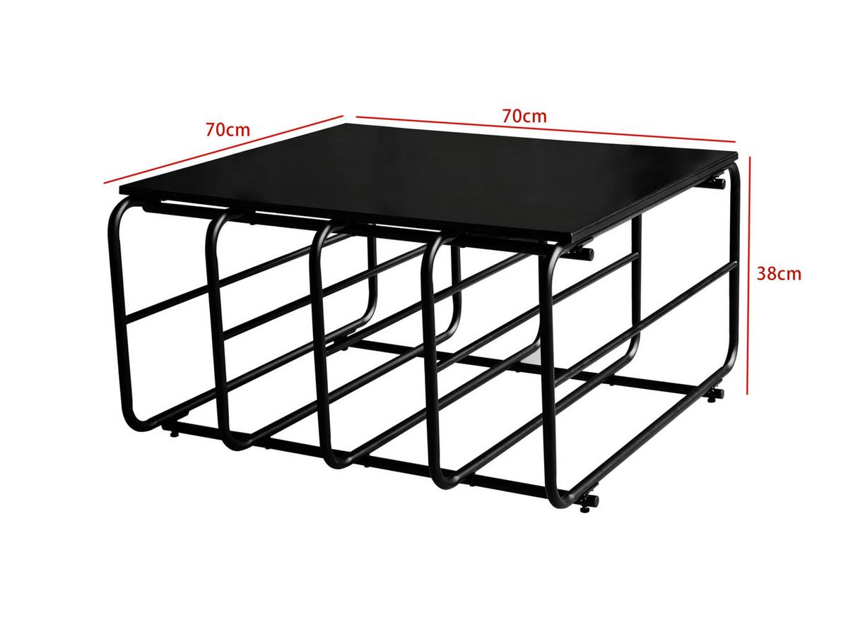 Dohányzóasztal Pipe - fekete, Modern, faalapú anyag/fém (70/38/70cm) - Mömax