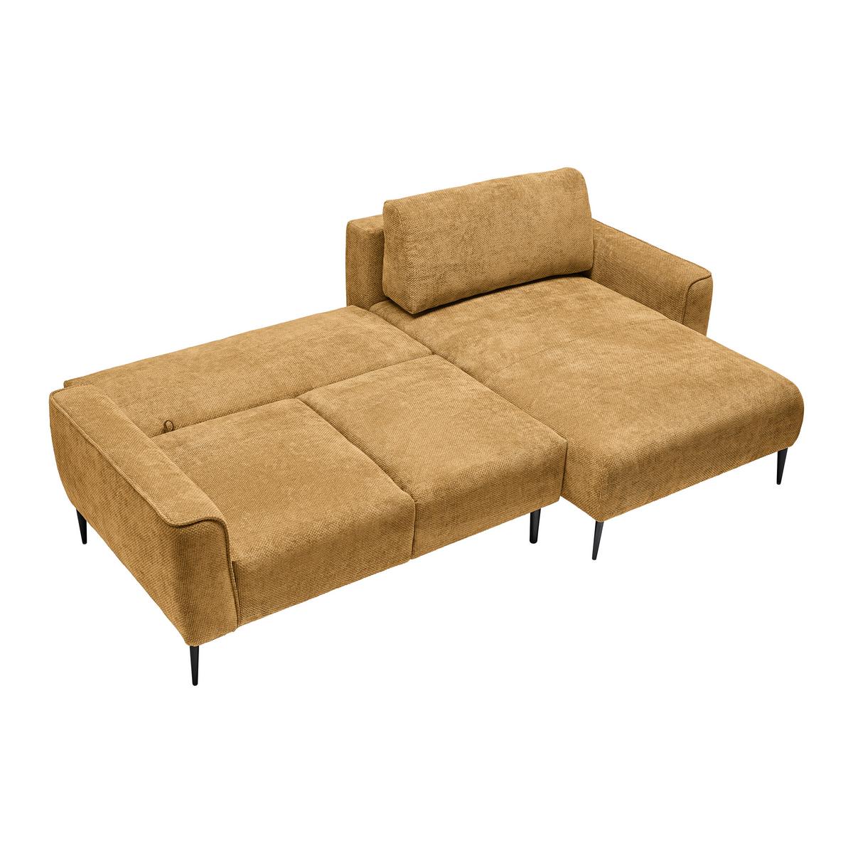 Ecksofa Custom Bernsteinfarben - Bernsteinfarben/Schwarz, MODERN, Textil/Metall (255/164cm) - Mömax