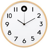 Wanduhr Kukuk Natur/Weiß - Naturfarben/Weiß, MODERN, Holz/Holzwerkstoff (31,5cm) - Mömax
