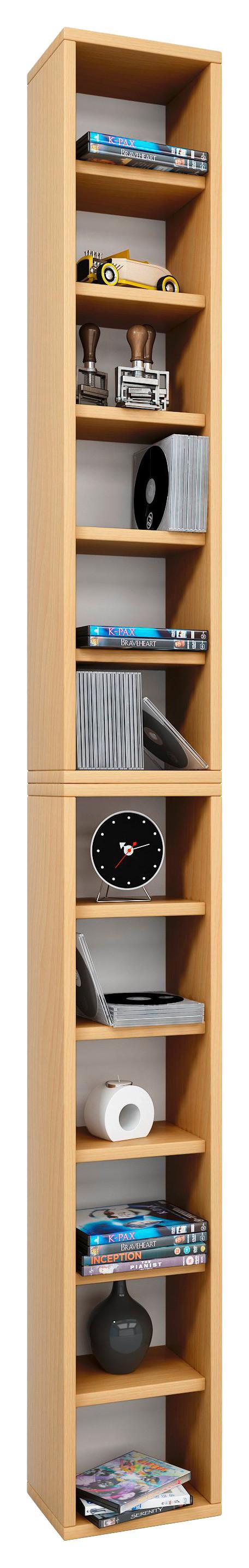 CD-Regal Bigol in Buchefarbe, B: 21 cm - Buchefarben, KONVENTIONELL, Holzwerkstoff (21/183/20cm) - MID.YOU