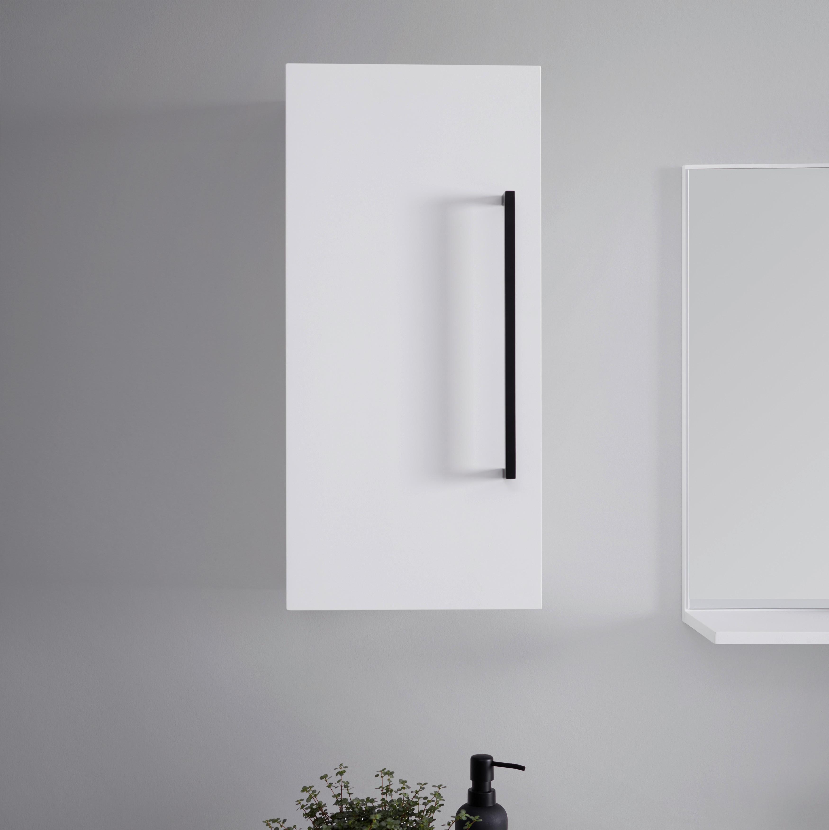 Hängeschrank Marianne Weiß ca. 30x64x20 cm - Schwarz/Weiß, MODERN, Holzwerkstoff/Metall (30/64/20cm) - Bessagi Home