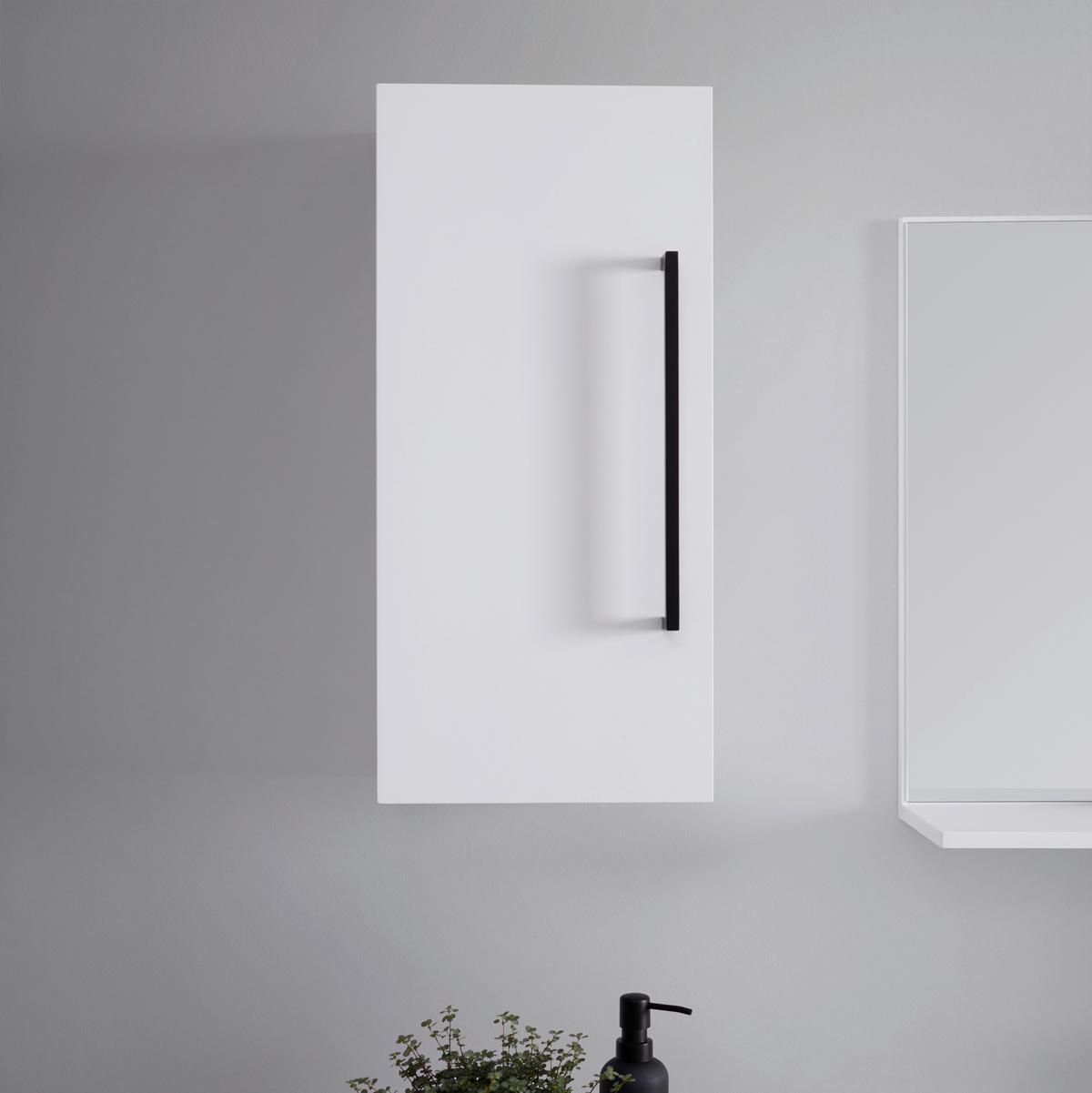 Hängeschrank Marianne Weiß ca. 30x64x20 cm - Schwarz/Weiß, MODERN, Holzwerkstoff/Metall (30/64/20cm) - Bessagi Home