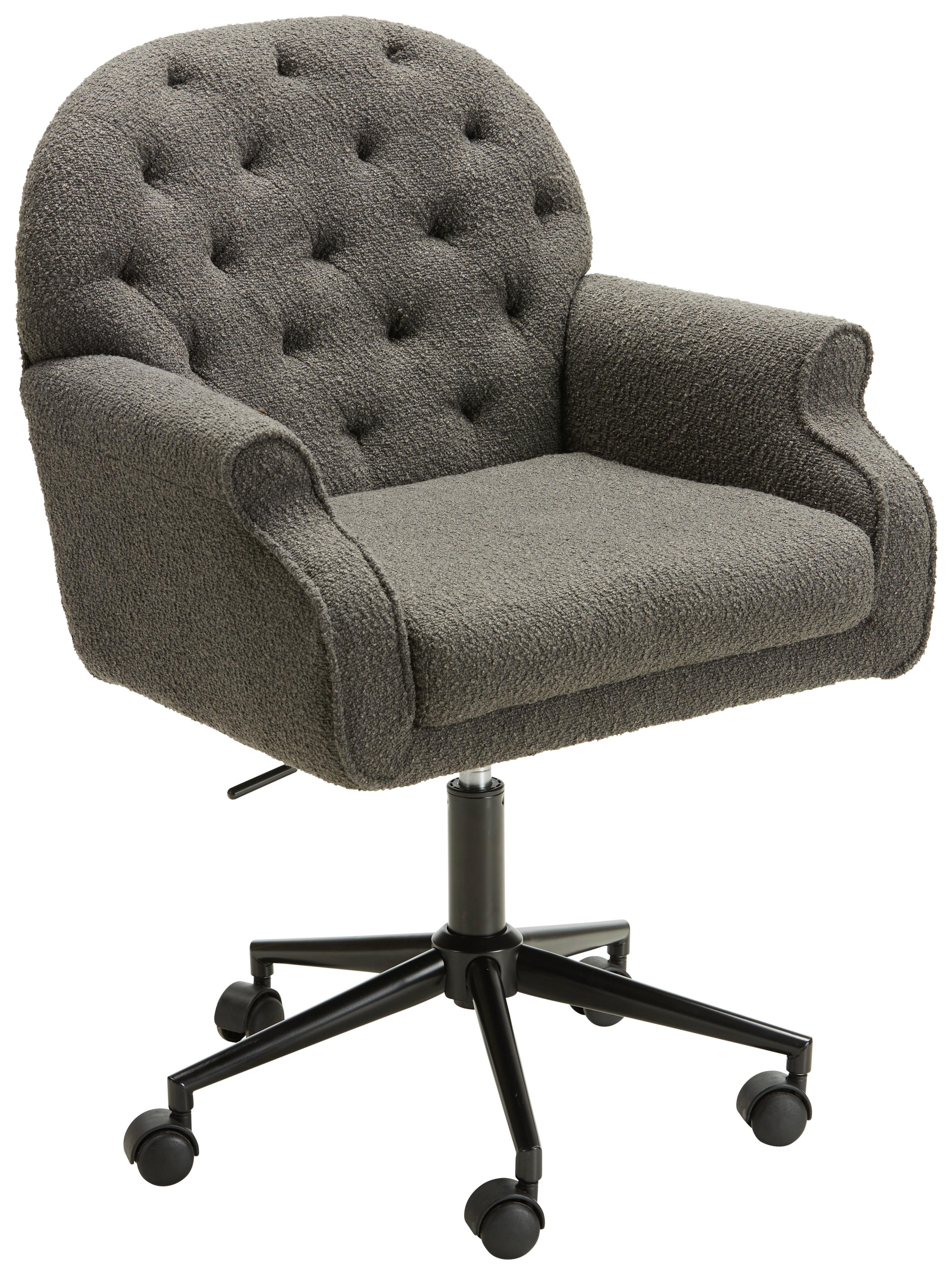 Drehstuhl in Grau - Schwarz/Grau, Romantik / Landhaus, Holz/Kunststoff (65/89-99/63cm) - Premium Living