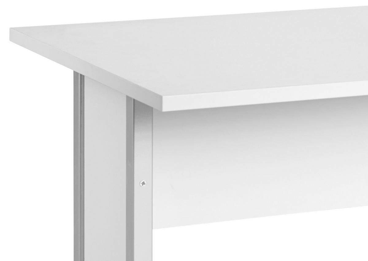 Schreibtisch "Serie 4000" ca 90x65 cm, hellgrau - Silberfarben/Hellgrau, Basics, Holzwerkstoff/Metall (90/65/72,2cm) - MID.YOU