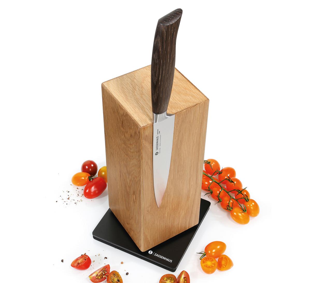 BLOK NA NOŻE 078237 - kolor dębowy, Basics, drewno (13/13/25,5cm) - Zassenhaus