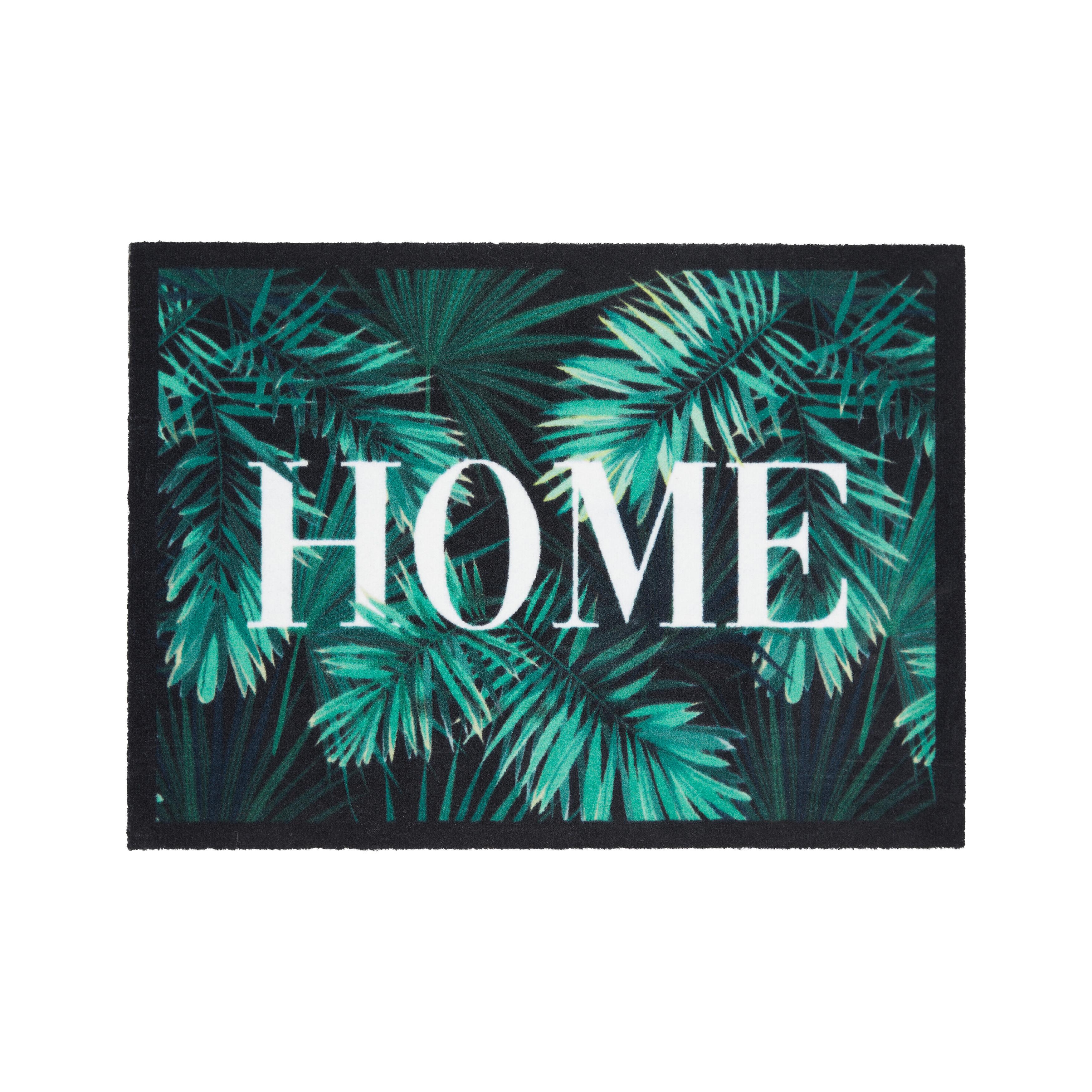 Fußmatte Jungle Leaves in Anthrazit/Grün ca. 50x70cm - Anthrazit/Grün, Basics, Kunststoff (50/70cm) - Modern Living