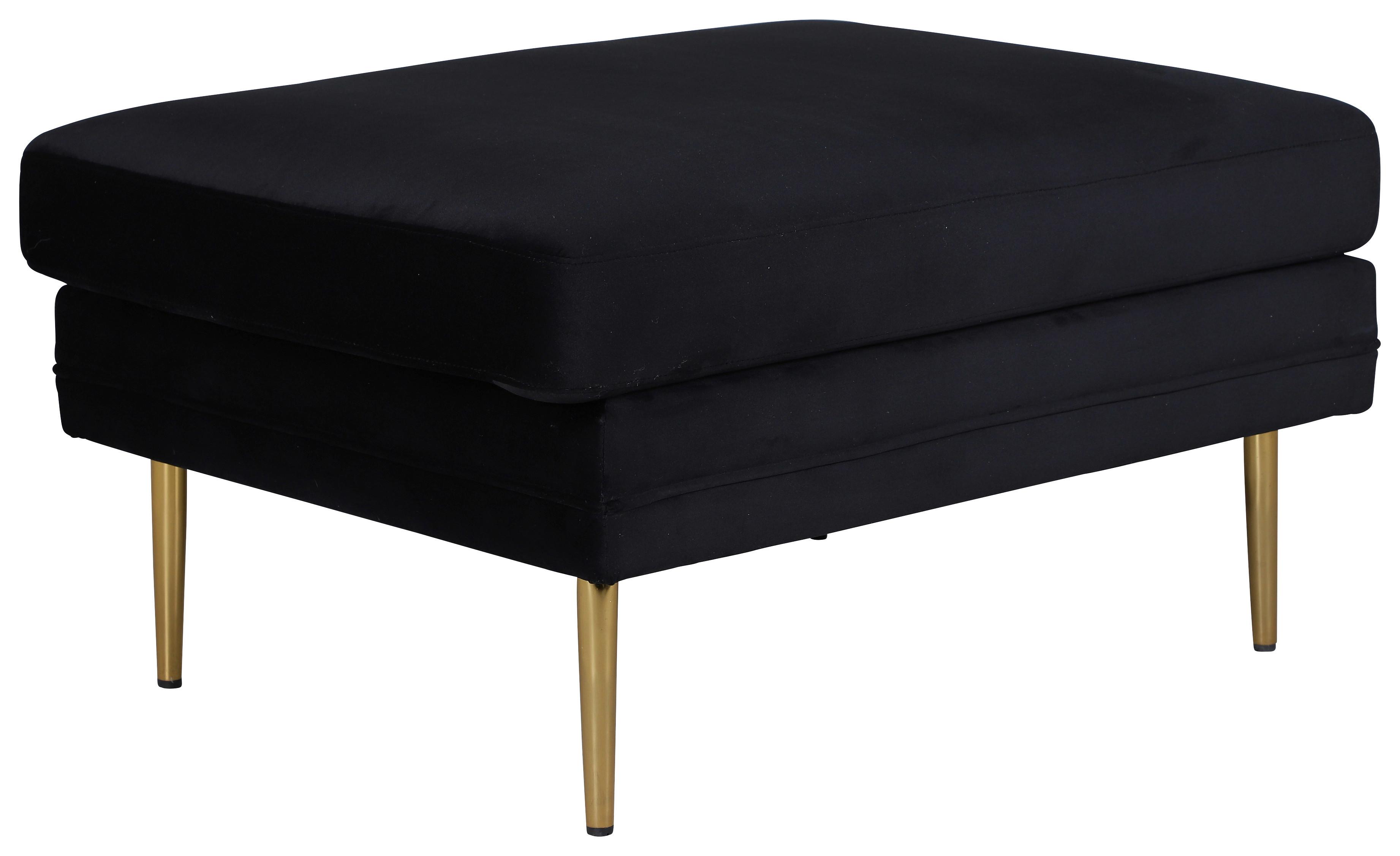 HOCKER BOOM - Goldfarben/Schwarz, Design, Textil/Metall (90/49/70cm) - Livetastic