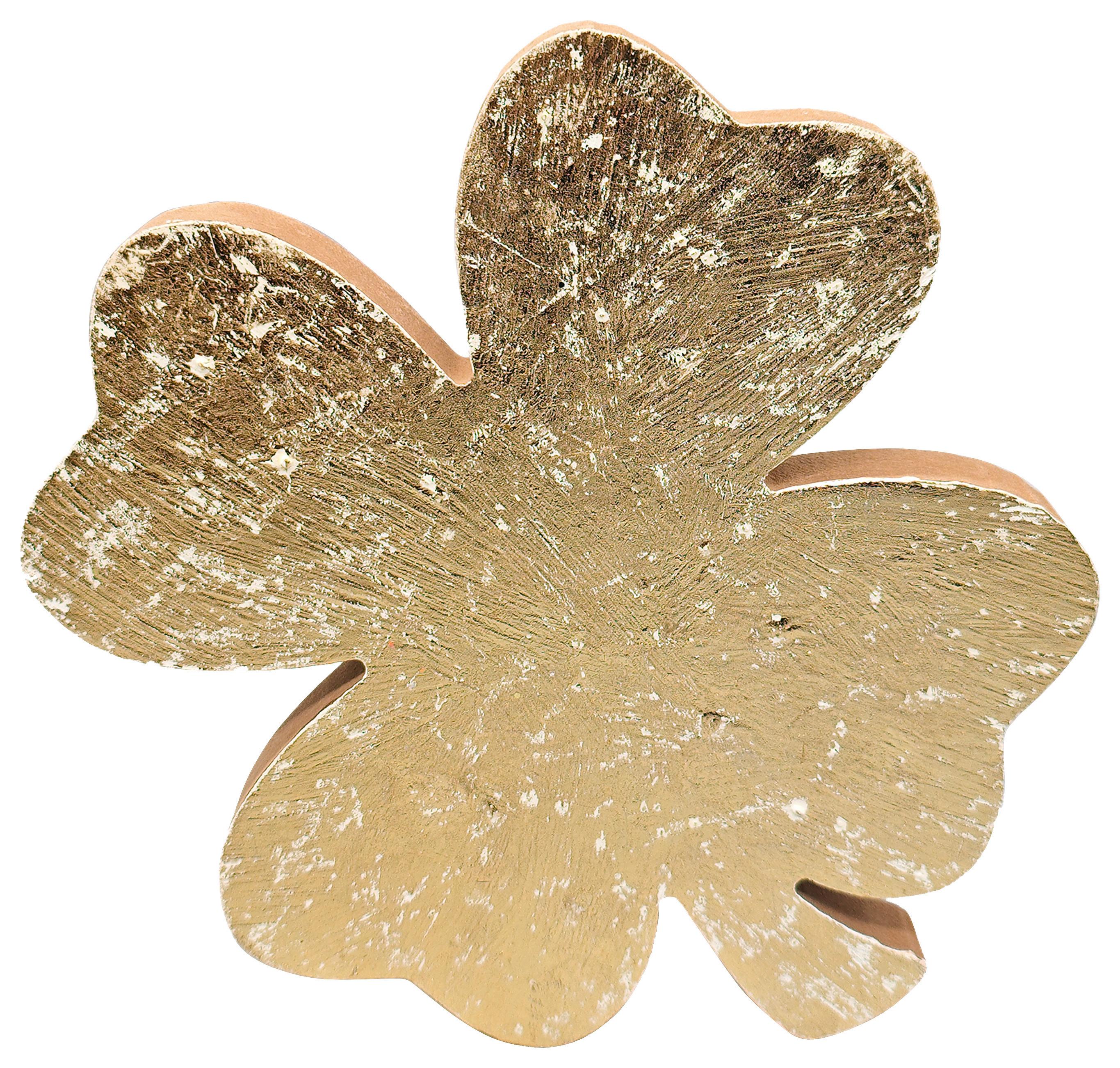 Glücksbringer Lucky Goldfarben - Goldfarben, KONVENTIONELL, Holzwerkstoff (18/17,5/1,8cm) - Mömax